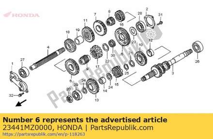 Gear, countershaft second (31t) 23441MZ0000 Honda