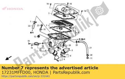Seal a, air cleaner case 17231MFFD00 Honda