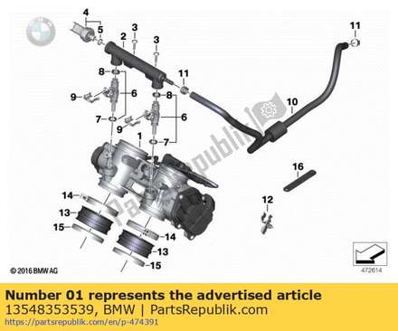 Throttle housing with potentiometer 13548353539 BMW