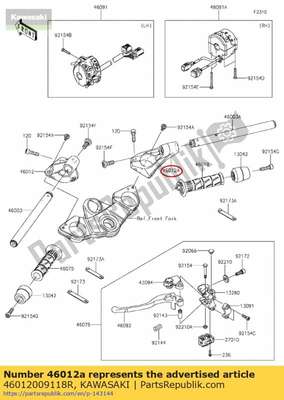 Holder-handle,rh,f.s.bla zx100 46012009118R Kawasaki