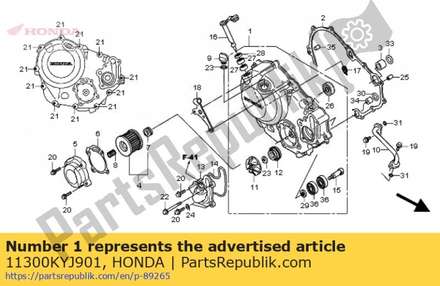 Cover assy., r. crankcase 11300KYJ901 Honda