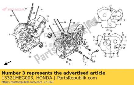Bearing a, crankshaft (bl 13321MEG003 Honda