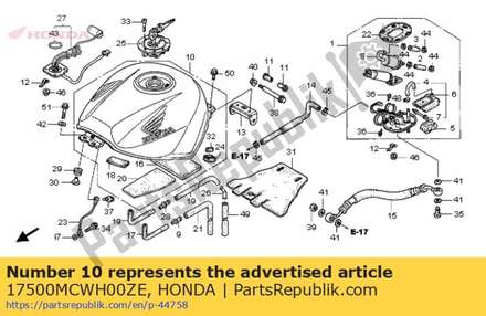 Tank set, fuel (wl) *type 17500MCWH00ZE Honda