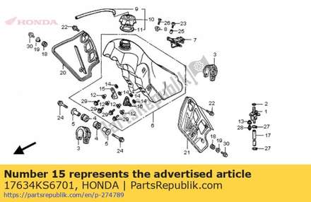 Bracket, r. fuel tank fr. 17634KS6701 Honda