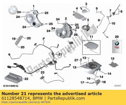Wiring harness for audio system 61128548714 BMW