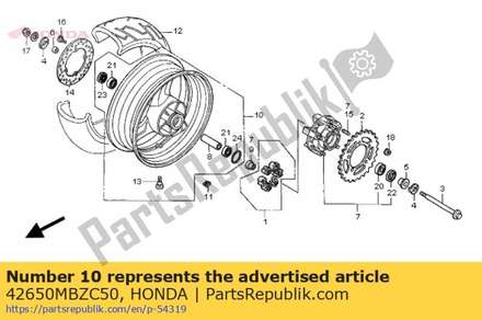 Wheel sub assy., rr. 42650MBZC50 Honda