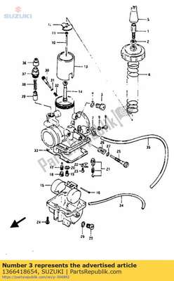 Bolt,thro valve 1366418654 Suzuki