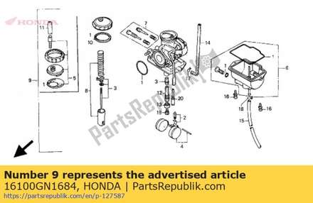 Carburateur. (pc20b c 16100GN1684 Honda