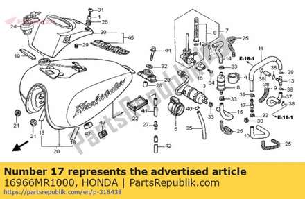 Joint, fuel tube 16966MR1000 Honda