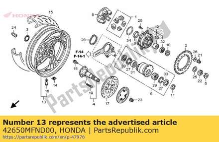 Wheel sub assy., rr. 42650MFND00 Honda