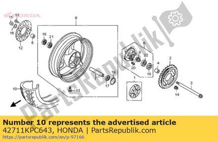 Tire, rr. (130/80-17 m/c 42711KPC643 Honda