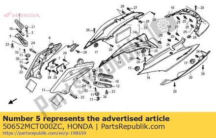 Arm, r. pillion step *nh3 50652MCT000ZC Honda