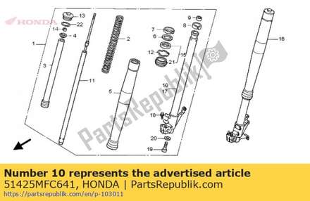 Pipe sub comp., r. slide 51425MFC641 Honda