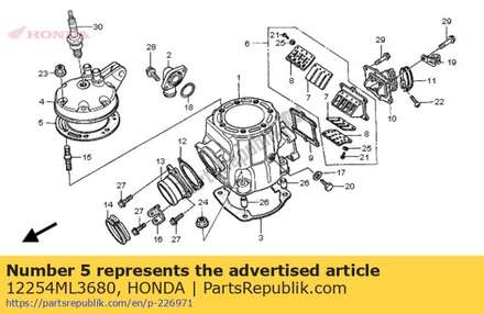 Gasket, cylinder head 12254ML3680 Honda