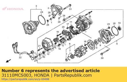 Rotor assy. 31110MCS003 Honda