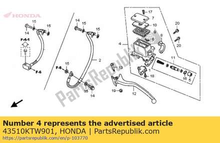Cylinder sub assy., rr. brake master(nissin) 43510KTW901 Honda
