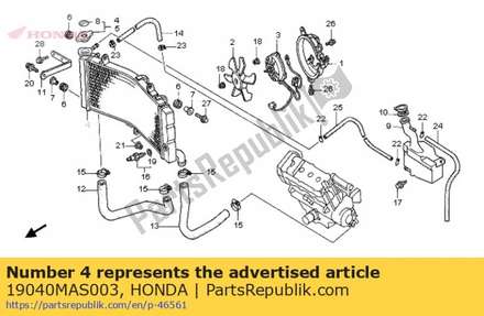 Radiator set 19040MAS003 Honda