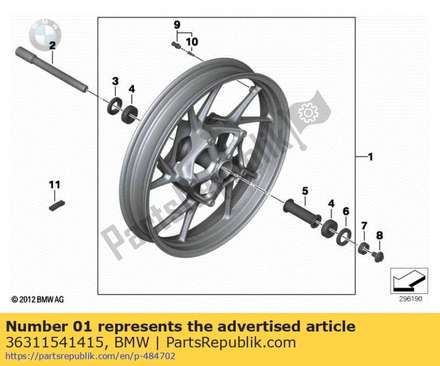 Front wheel, asphalt-grau - 3.5x17 36311541415 BMW