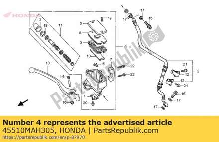 Cylinder sub assy., fr. brake master (nissin) 45510MAH305 Honda