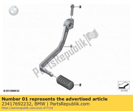 Foot shift lever 23417692232 BMW