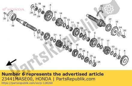 Gear, countershaft second (26t) 23441MASE00 Honda