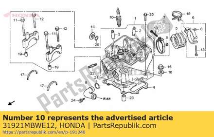 Spark plug 31921MBWE12 Honda