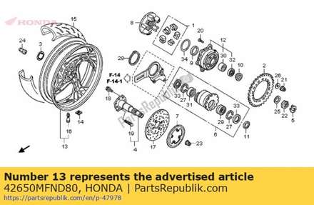 Wheel sub assy., rr. 42650MFND80 Honda