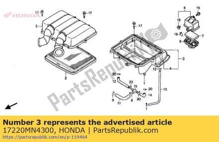 Case sub comp., air clean 17220MN4300 Honda