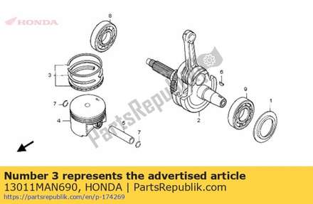 Ring set, piston (std.) 13011MAN690 Honda