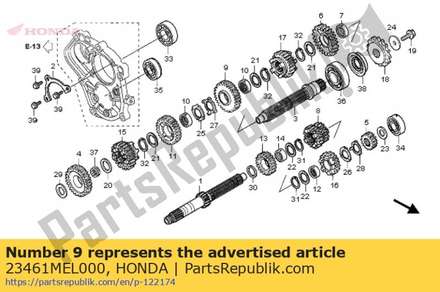 Gear, countershaft third (30t) 23461MEL000 Honda
