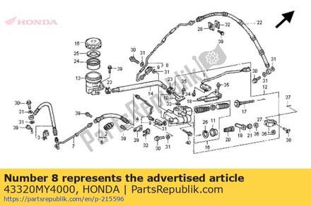 Pipe assy., rr. brake master cylinder (a) 43320MY4000 Honda