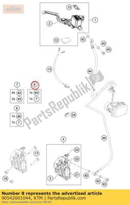 Brake hose kit abs-front cyl. 90542001044 KTM
