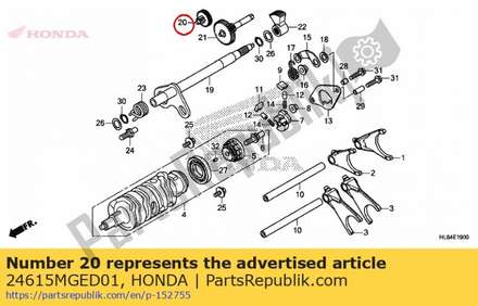 Gear, shift reduction (45t/7t) 24615MGED01 Honda