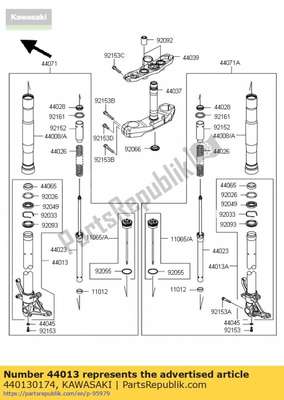 Pipe-fork inner,lh zr750nbf 440130174 Kawasaki