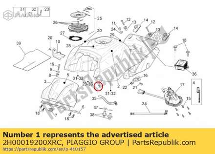 Fuel tank red 2H00019200XRC Piaggio Group
