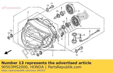 Washer, headlight mounting 90503MS2000 Honda