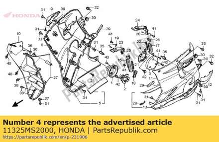 Stay, l. cover protector 11325MS2000 Honda