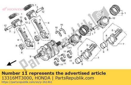 Bearing d, crankshaft (gr 13316MT3000 Honda