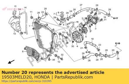 Hose a, l. radiator 19503MELD20 Honda