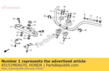 Guide comp., r. fr. 45151MEA670 Honda