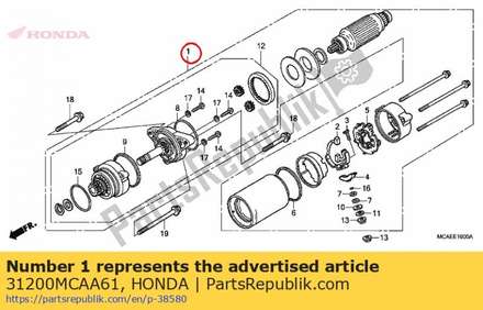 Motor assy., starter (mit 31200MCAA61 Honda