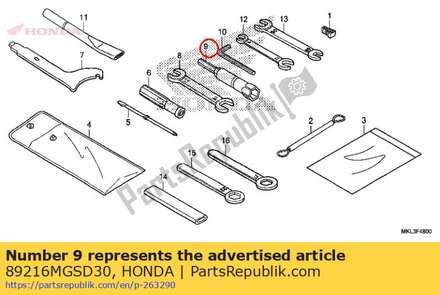 Wrench, box (p16) 89216MGSD30 Honda