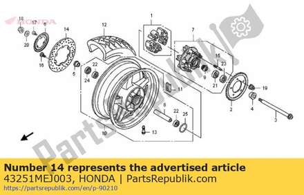 Disk, rr. brake 43251MEJ003 Honda