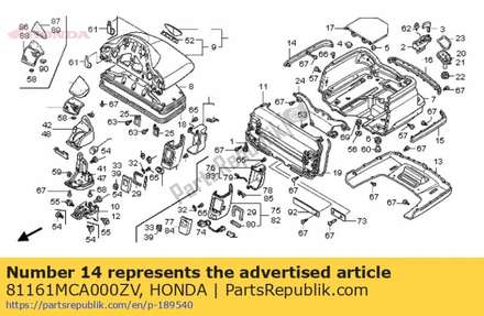 Molding, r. trunk side *r 81161MCA000ZV Honda