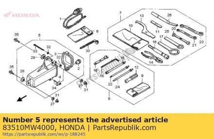 Box assy., tool 83510MW4000 Honda