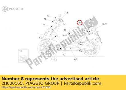 Rh rear fairing dec. "1" 2H000165 Piaggio Group