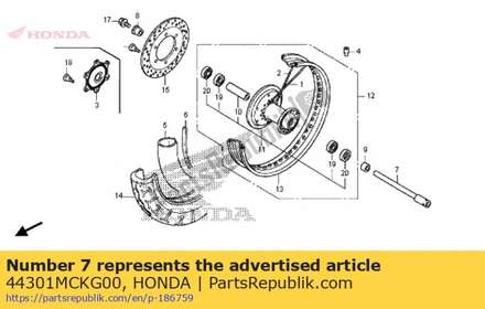 Axle, fr. wheel 44301MCKG00 Honda