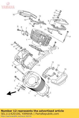 Bracket, cylinder head cover 2 5EL111420100 Yamaha