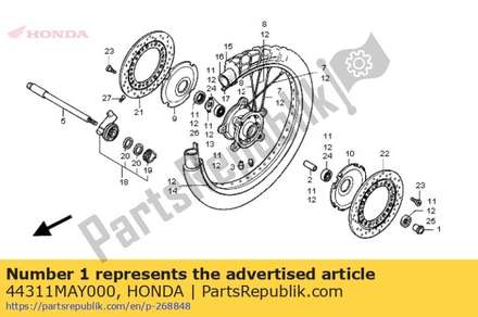 Collar, fr. wheel side 44311MAY000 Honda