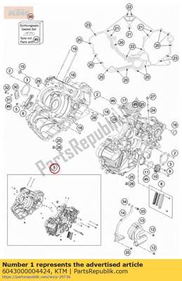 Engine case cpl. w. bearings 6043000004424 KTM